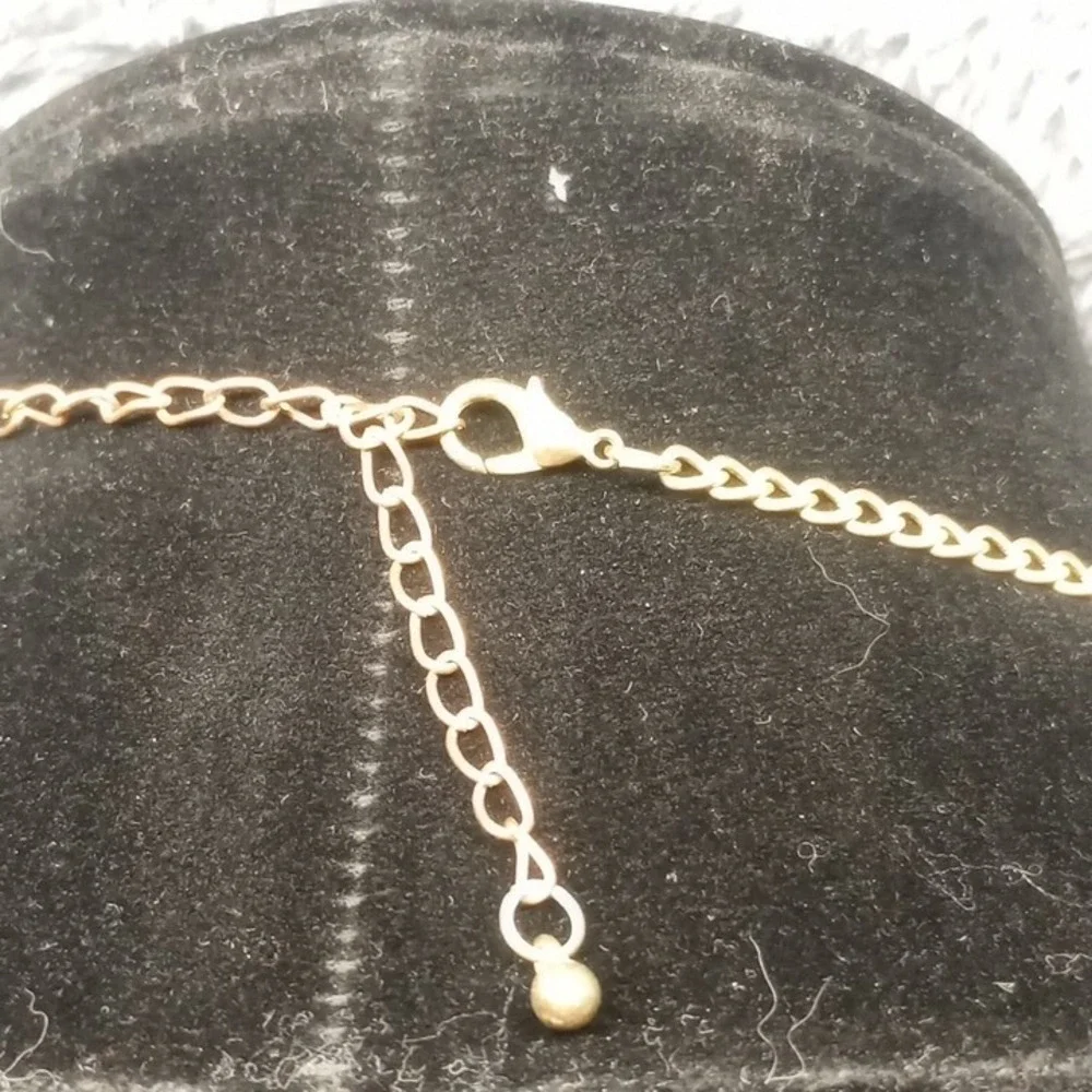 Statement Bib Necklace Geometric‎ Pastel Stones Gold Tone Chain